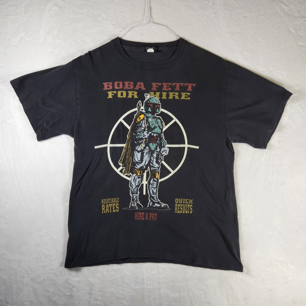 Vtg Star Wars‎ Boba Fett For Hire Tee L Single Stitch 90s Changes USA